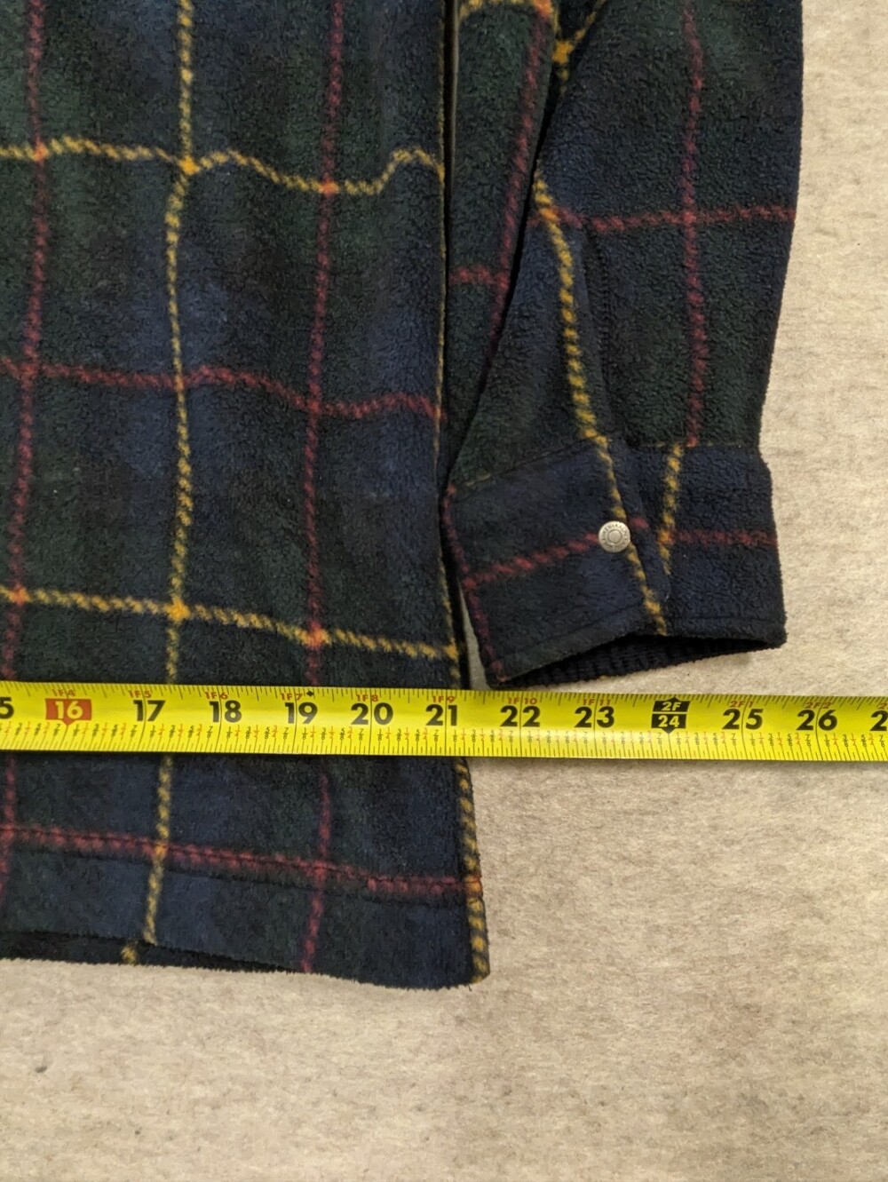 Ralph Lauren Women's Fleece Jacket Corduroy Collar Plaid Blue Green Winter M - Picture 9 of 10